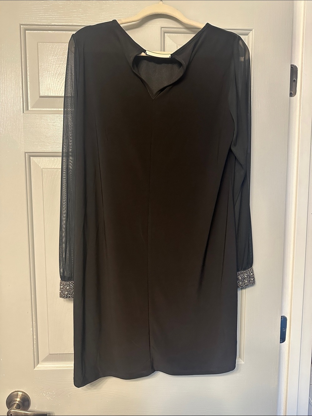 APRICOT Black Long-Sleeve Dress with Beaded Cuffs